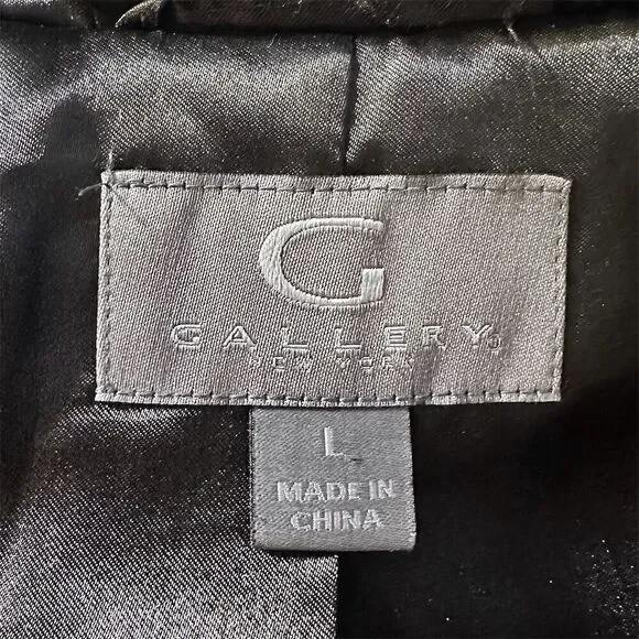 Gallery Women's Hooded Grooved Faux-Fur Jacket Black Size L - Picture 7 of 10